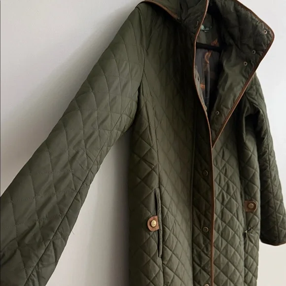 Lauren Ralph Lauren Quilted Green Utility Jacket - Picture 7 of 16